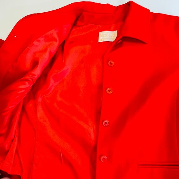 Pendleton Vintage Red Orange Wool Cropped Button Classic Jacket Blazer Plus 14 - Picture 10 of 12